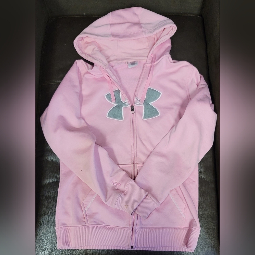 Pink Under armour zip up hoodie
